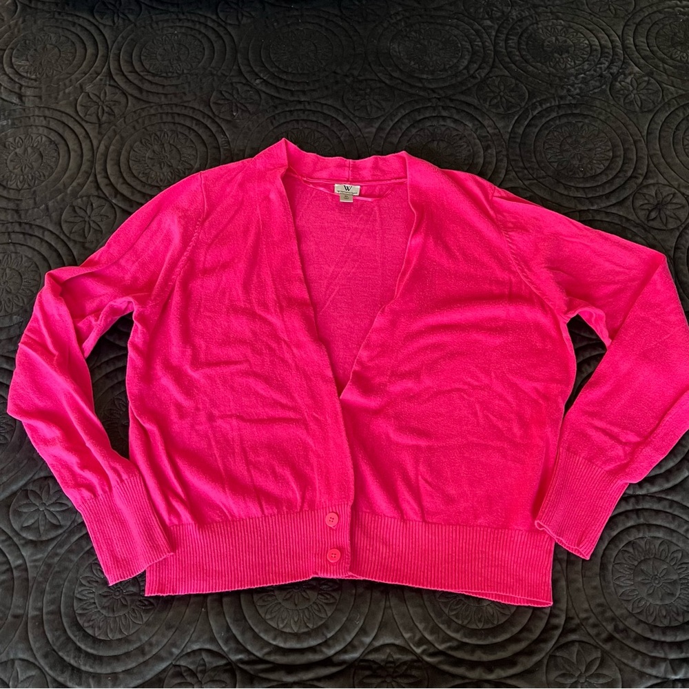 Rich Pink Lightweight Cardigan